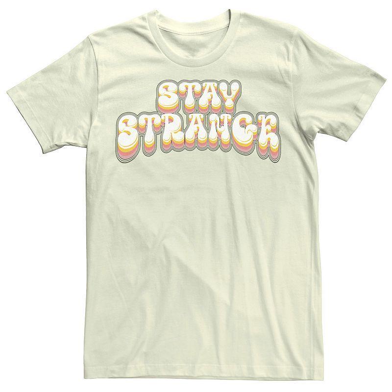 Mens Stay Strange Retro Style Font Tee Gold Product Image