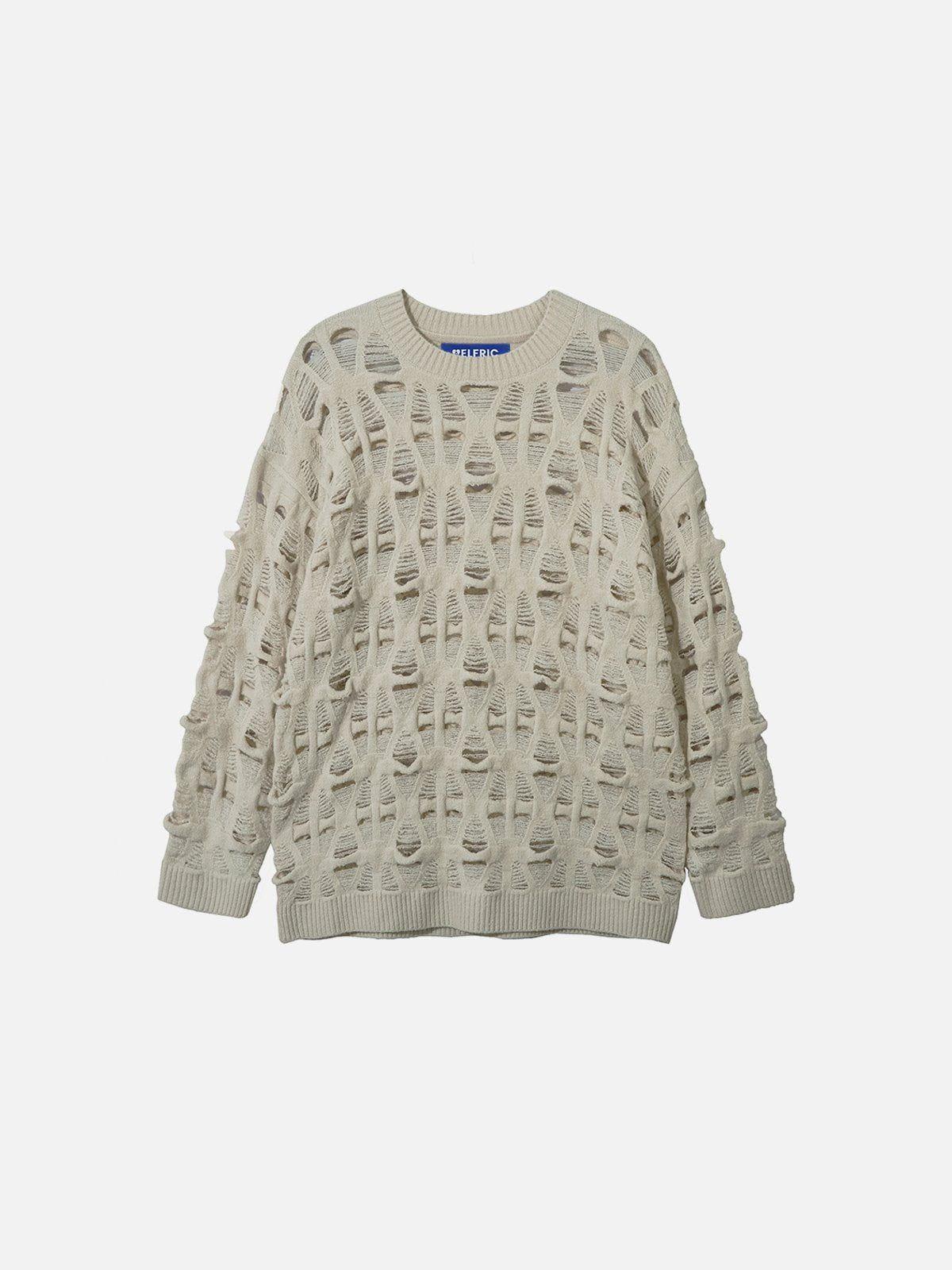 Aelfric Eden Open Knit Distressed Sweater Product Image