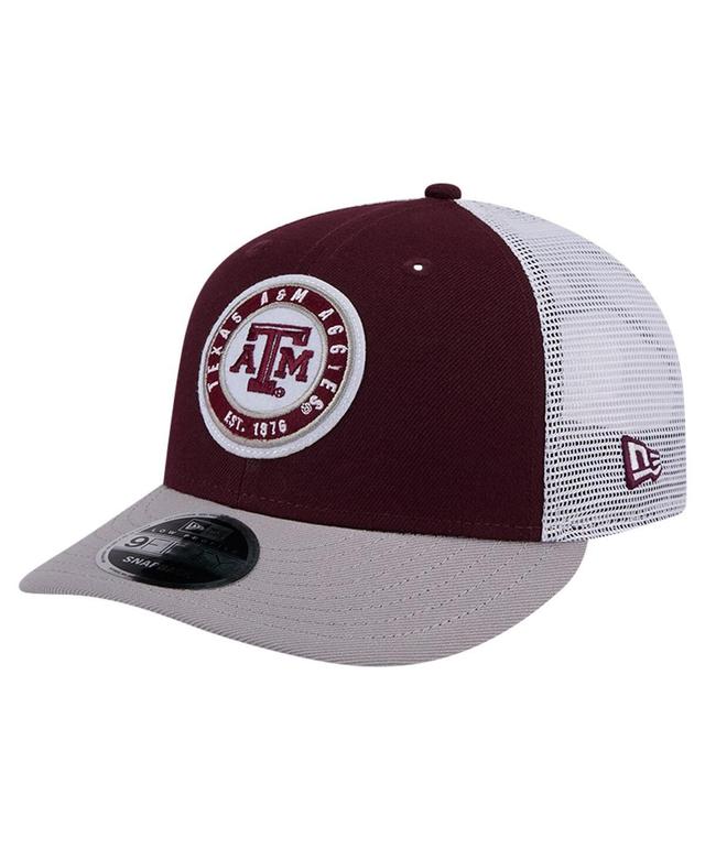 Mens New Era Maroon Texas A&M Aggies Throwback Circle Patch 9FIFTY Trucker Snapback Hat Product Image