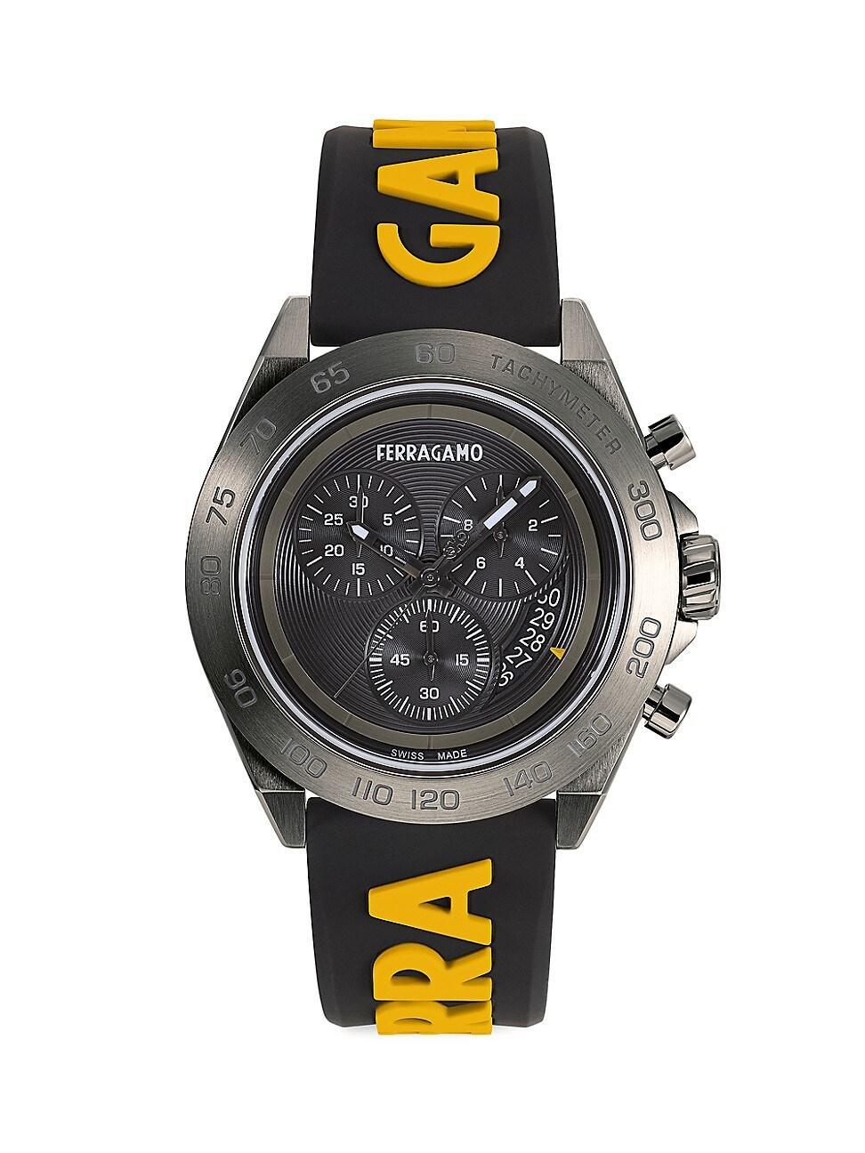 Mens Urban Chrono IP Yellow Gold Case & Silicone Strap Watch Product Image