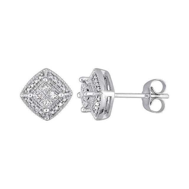 Stella Grace 10k White Gold Diamond Accents Stud Earrings, Womens, 10k Whgold Product Image