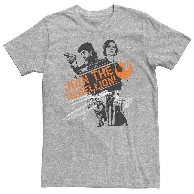 Big & Tall Star Wars Join The Rebellion Group Poster Tee, Mens Athletic Grey Product Image