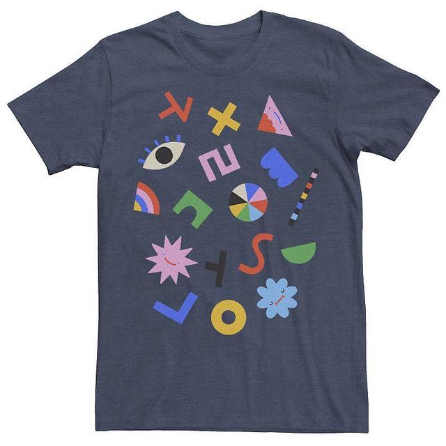 Mens Hangul & Abstract Shapes Tee Navy Grey Product Image