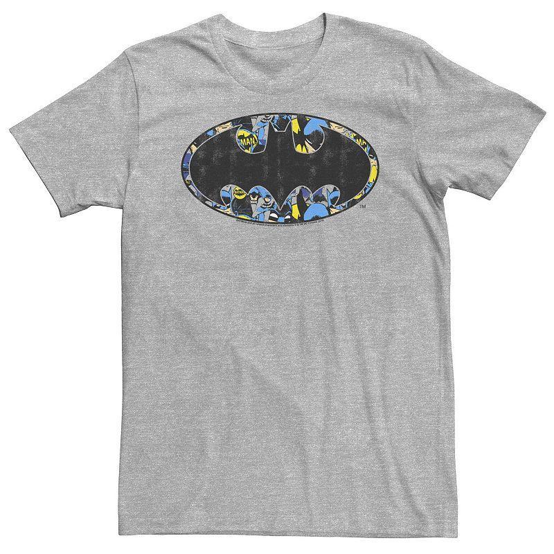 Big & Tall DC Comics Batman Logo Comic Fill Tee, Mens Athletic Grey Product Image