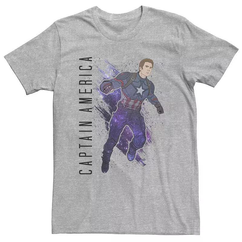 Big & Tall Marvel Avengers Endgame Captain America Galaxy Painted Tee, Mens, Size: 4XL, White Product Image