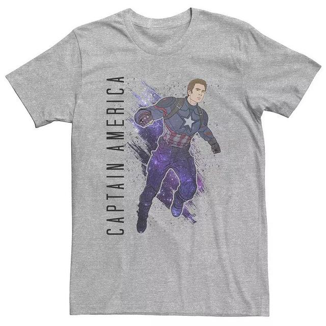 Big & Tall Marvel Avengers Endgame Captain America Galaxy Painted Tee, Mens Product Image