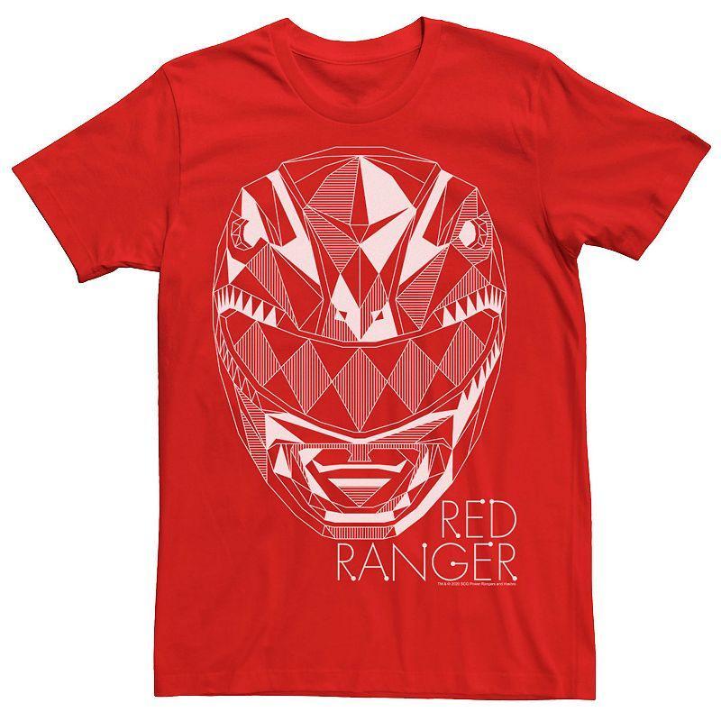 Mens Power Rangers Red Ranger Polygon Line Art Tee Product Image