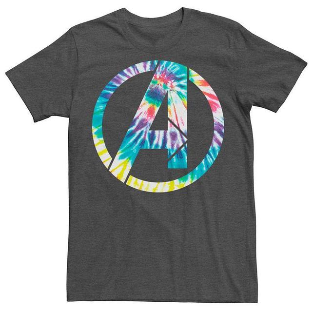 Mens Marvel Avengers Tie-Dye Symbol Tee Grey Heather Product Image