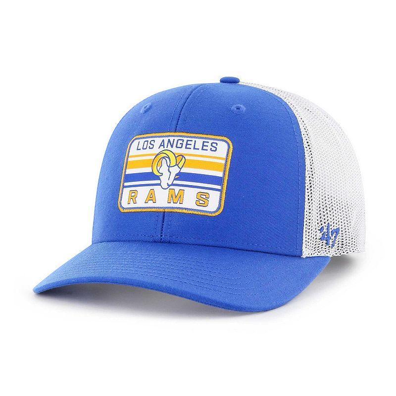 Mens 47 Royal/White Los Angeles Rams Drifter Adjustable Trucker Hat Product Image