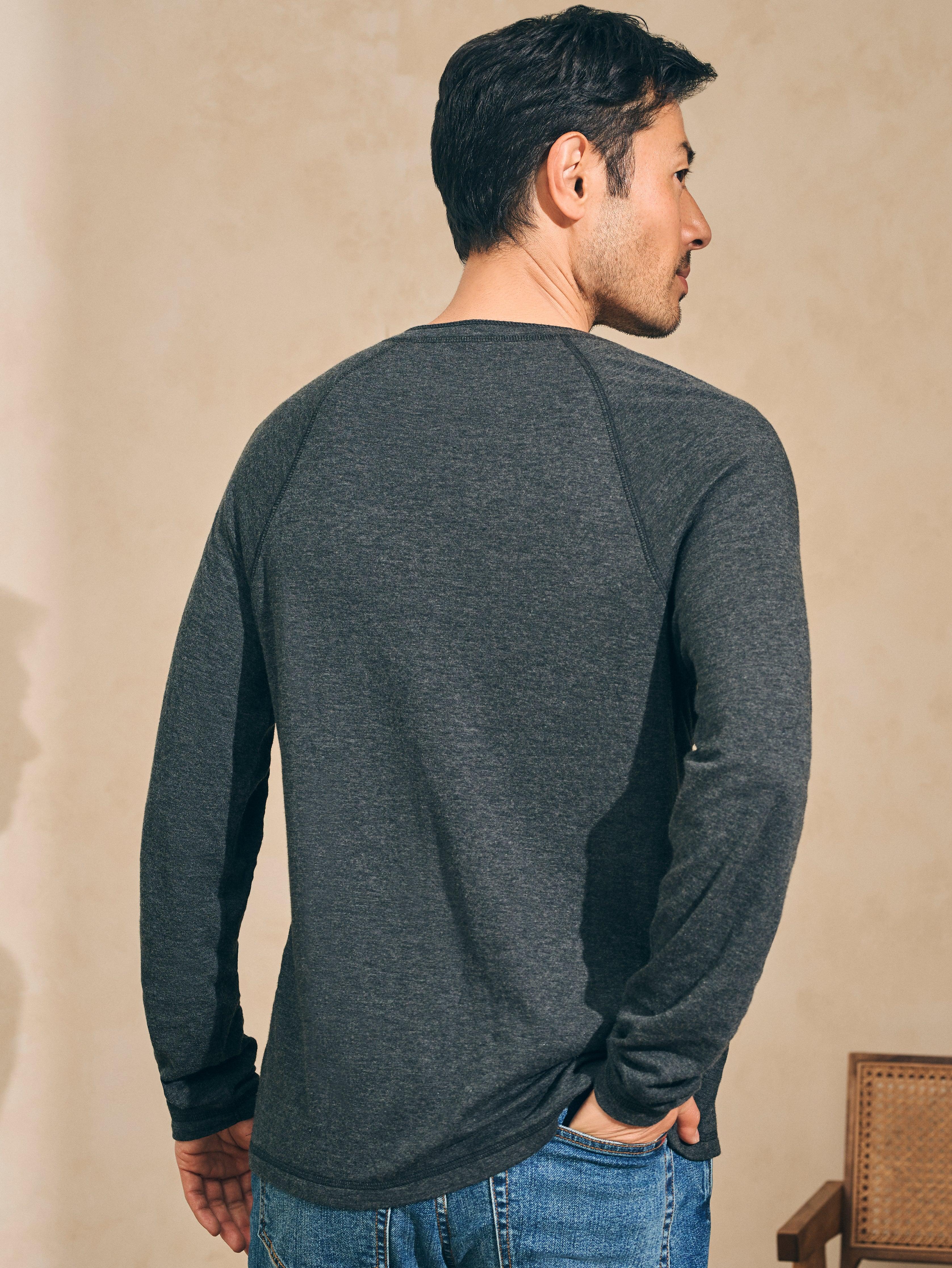 Long-Sleeve Newport Cloud Henley (Tall) - Charcoal Heather Male Product Image