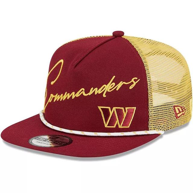 Mens New Era Burgundy Washington Commanders Script Logo Golfer 9FIFTY Snapback Hat Product Image