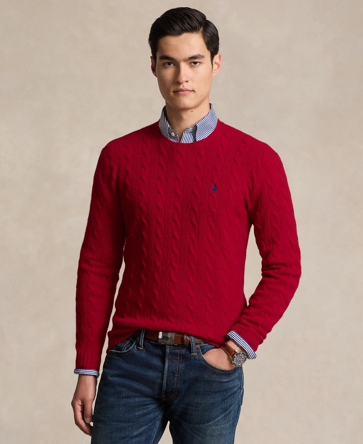 Polo Ralph Lauren Mens Wool-Cashmere Cable-Knit Sweater Product Image