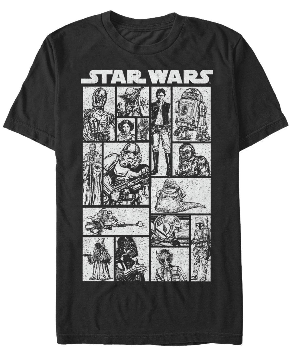 Mens Star Wars Character Sketch Panels Short Sleeve Tee Product Image