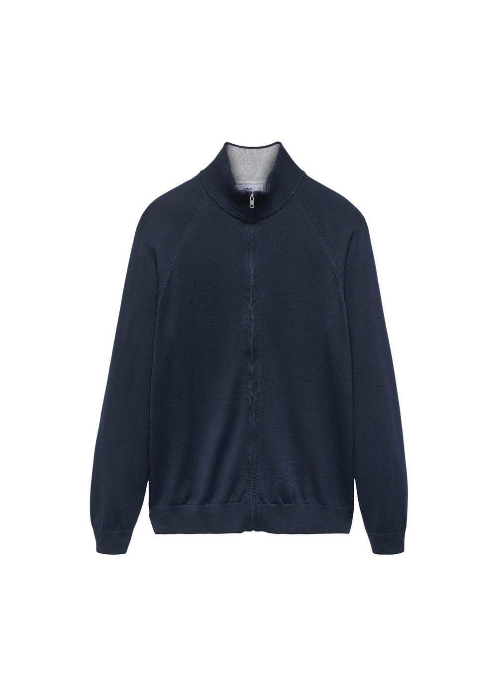 MANGO MAN - Zipped cotton cardigan navyMen Product Image