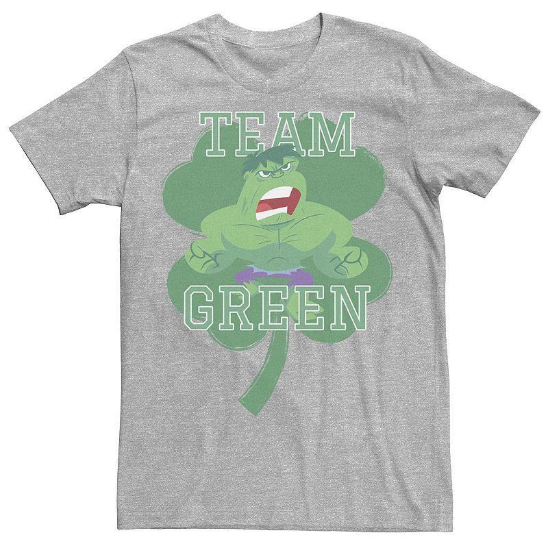 Mens Marvel Hulk Team Green St. Patricks Day Poster Tee Athletic Grey Product Image