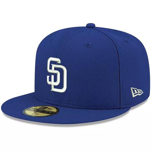 Mens New Era Royal San Diego Padres Logo White 59FIFTY Fitted Hat Product Image