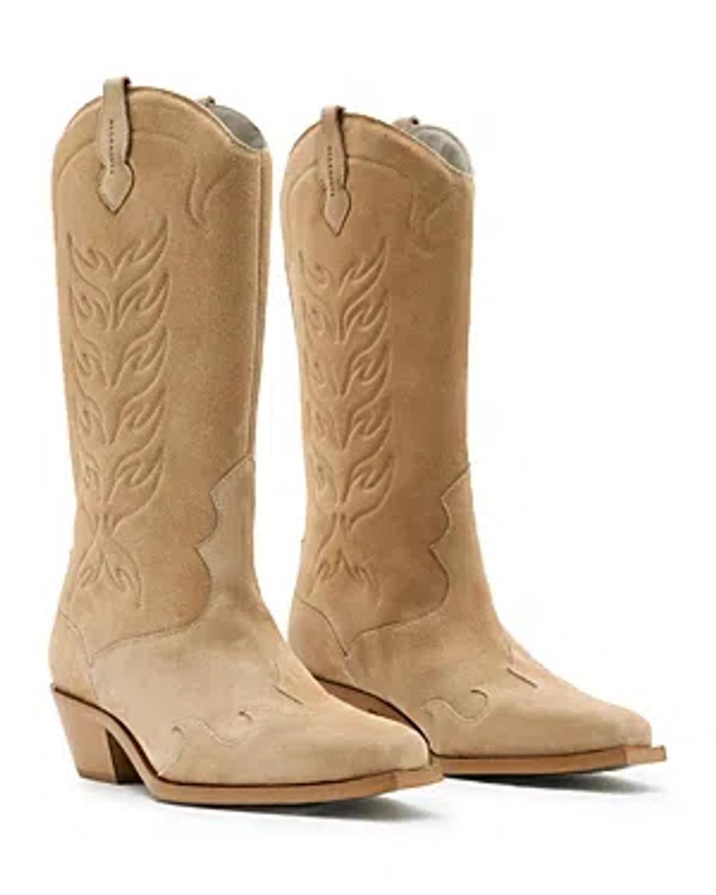 Women's Dolly Pull On Western Boots In Oak Beige product image