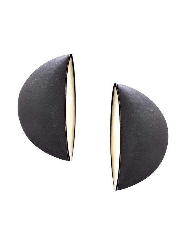 Womens Eclisse 18K Rose Gold & Jet Clip-On Earrings Product Image