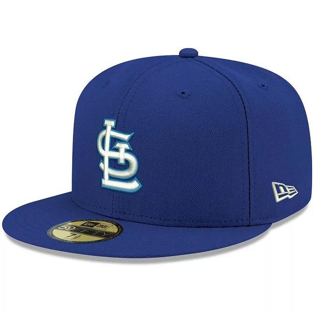 Mens Royal St. Louis Cardinals Logo White 59FIFTY Fitted Hat Product Image