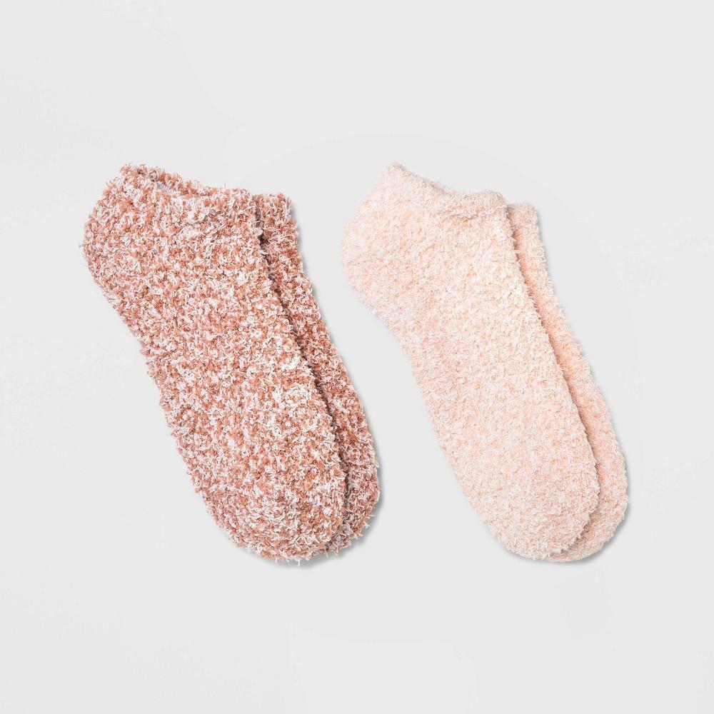 Womens Cozy Marled 2pk Low Cut Socks - Universal Thread Rose/Light Pink 4-10 Product Image