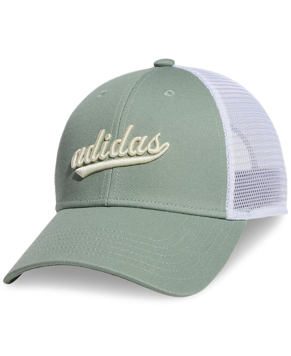 adidas Womens Embroidered Logo Mesh Trucker Hat - White Product Image