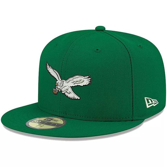 Mens New Era Kelly Green Philadelphia Eagles Omaha Throwback 59FIFTY Fitted Hat Product Image