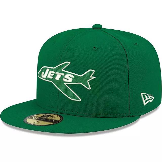 Mens New Era Kelly New York Jets Omaha Throwback 59FIFTY Fitted Hat Product Image