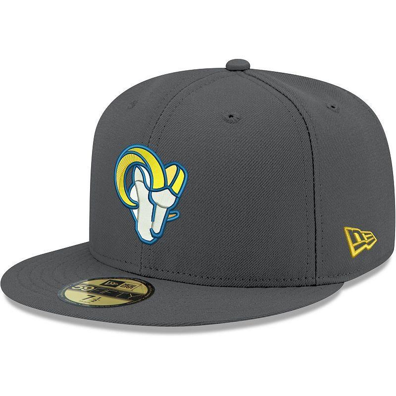 Mens New Era Graphite Los Angeles Rams Alternate Logo Storm II 59FIFTY Fitted Hat LAR DARK G Product Image