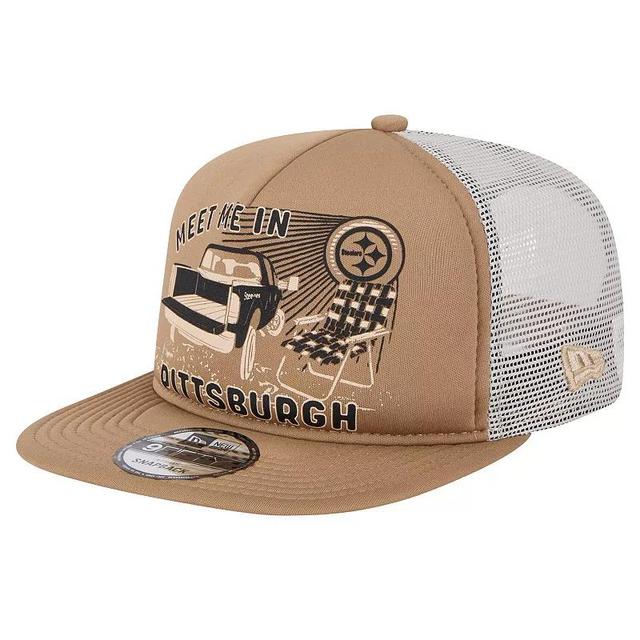 Mens New Era Tan Pittsburgh Steelers Meet Me 9FIFTY Snapback Hat Product Image