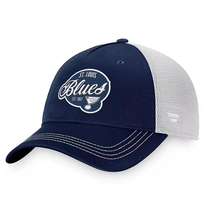 Womens Fanatics Branded /White St. Louis Blues Fundamental Trucker Adjustable Hat Product Image