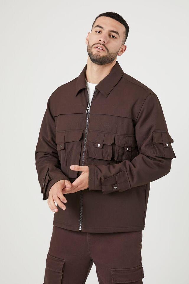 Zip-Up Cargo Trucker Jacket | Forever 21 Product Image