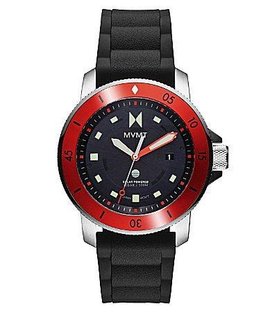 MVMT Mens Cali Diver Solar Quartz Analog Black Silicone Strap Watch Product Image