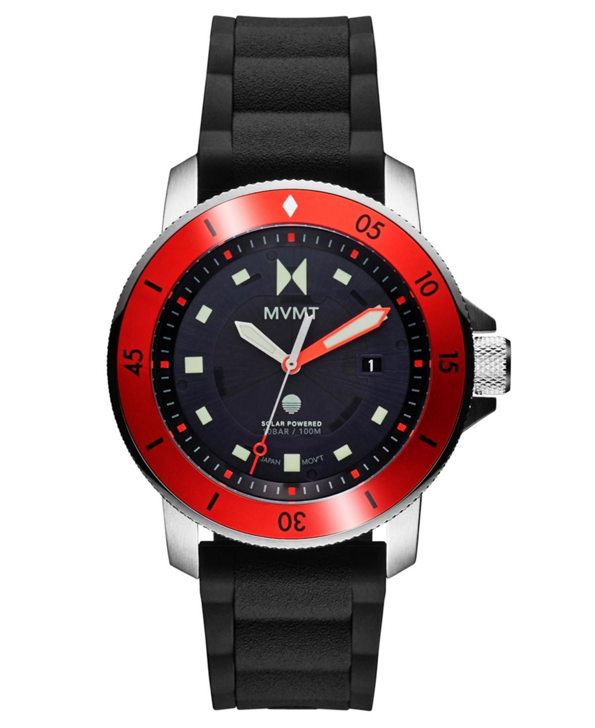 MVMT Mens Cali Diver Solar Quartz Analog Black Silicone Strap Watch Product Image