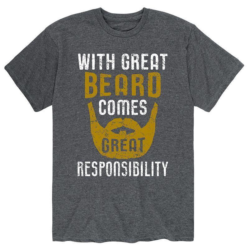 Mens With Great Beard Tee Grey Product Image