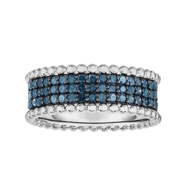 Sterling Silver 1/2 Carat T.W. Blue Diamond Ring, Womens Product Image