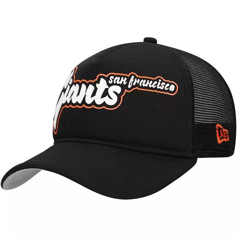 Mens New Era San Francisco Giants Retro Bold A-Frame Trucker 9FORTY Adjustable Hat Product Image