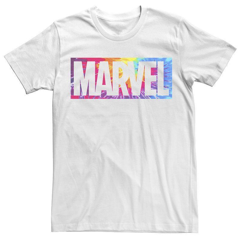 Big & Tall Marvel Tie Dye Box Logo Typo Tee, Mens Product Image