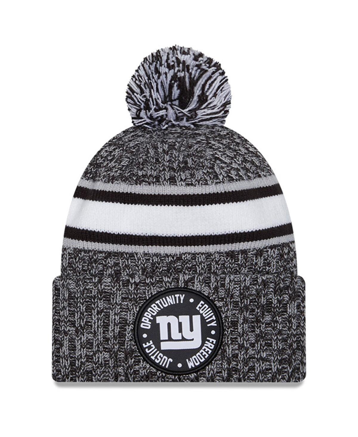 Mens New Era Heather Black New York Giants 2023 Inspire Change Cuffed Knit Hat with Pom Product Image