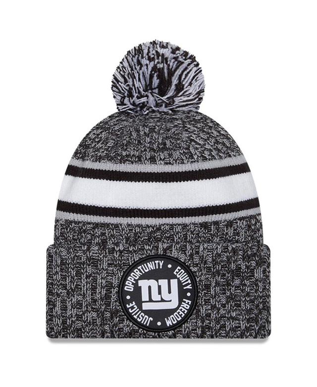 Mens New Era Heather Black New York Giants 2023 Inspire Change Cuffed Knit Hat with Pom Product Image