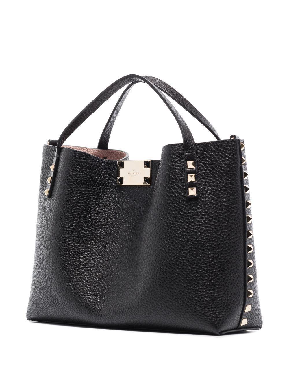 Small Rockstud Tote Bag In Black Product Image