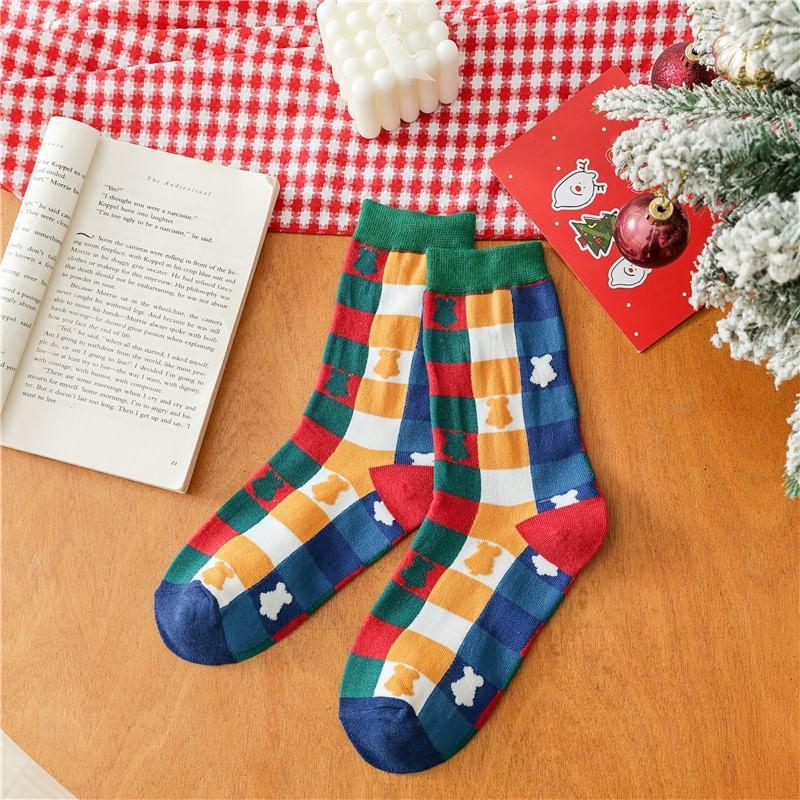 Christmas Cartoon Print Socks Product Image