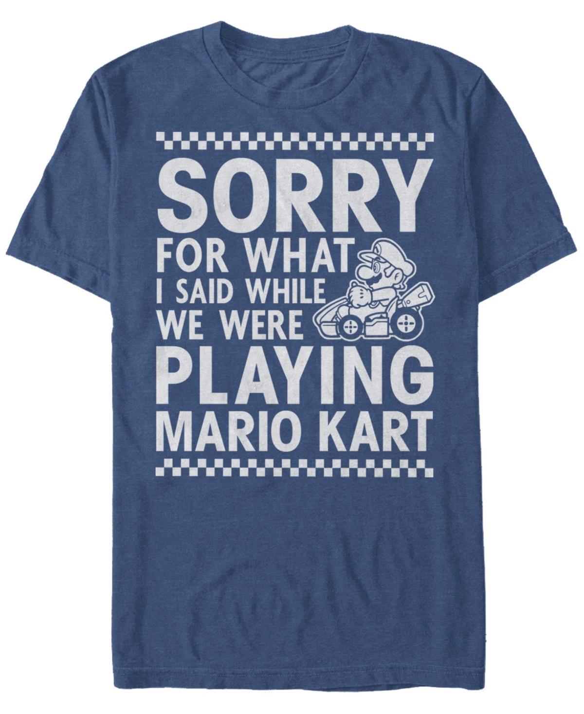 Mens Nintendo Mario Kart Sorry For What I Said Tee Blue Product Image