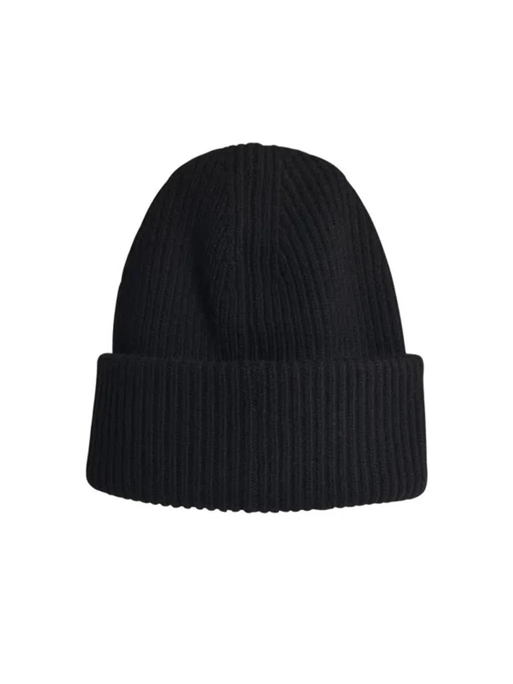 MONCLER Black Virgin Wool Beanie Product Image