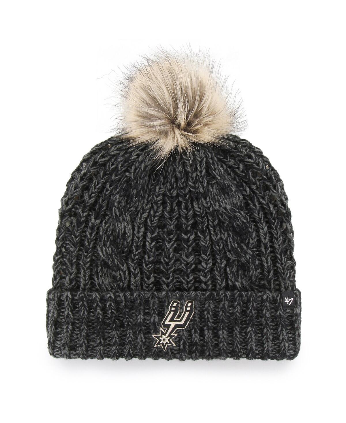 Womens 47 Brand Black San Antonio Spurs Meeko Cuffed Knit Hat with Pom Product Image