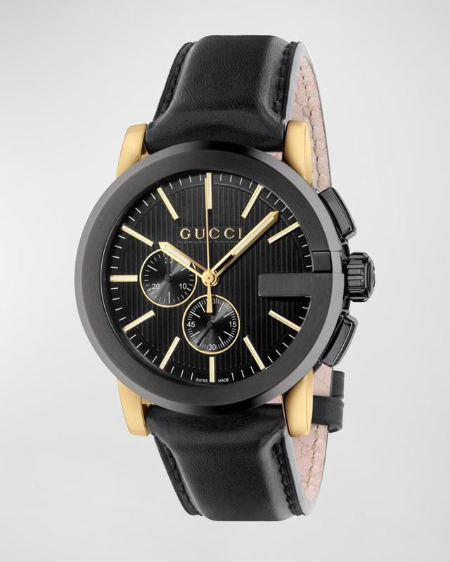 Mens 44mm G-Chrono Leather Watch Product Image