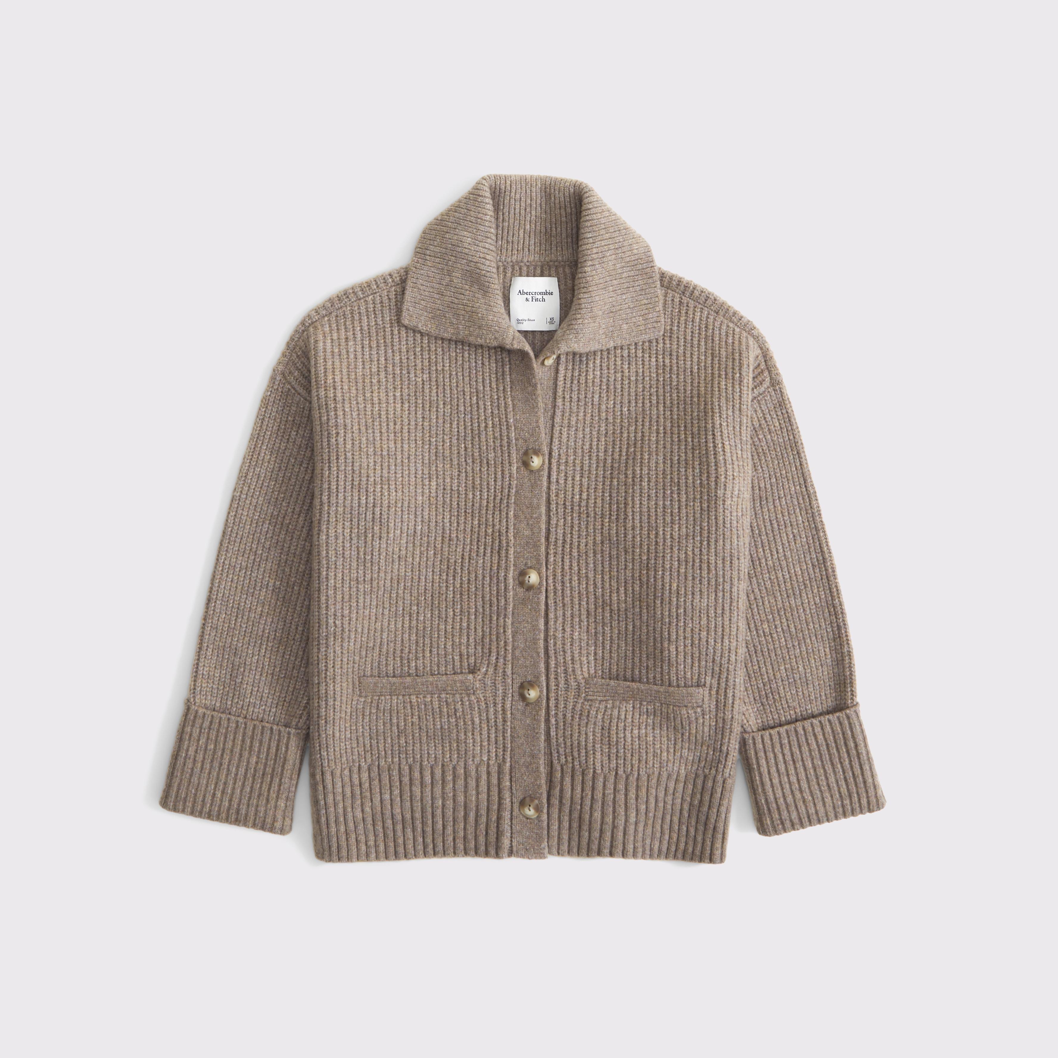 Ribbed Collared Cardigan Product Image