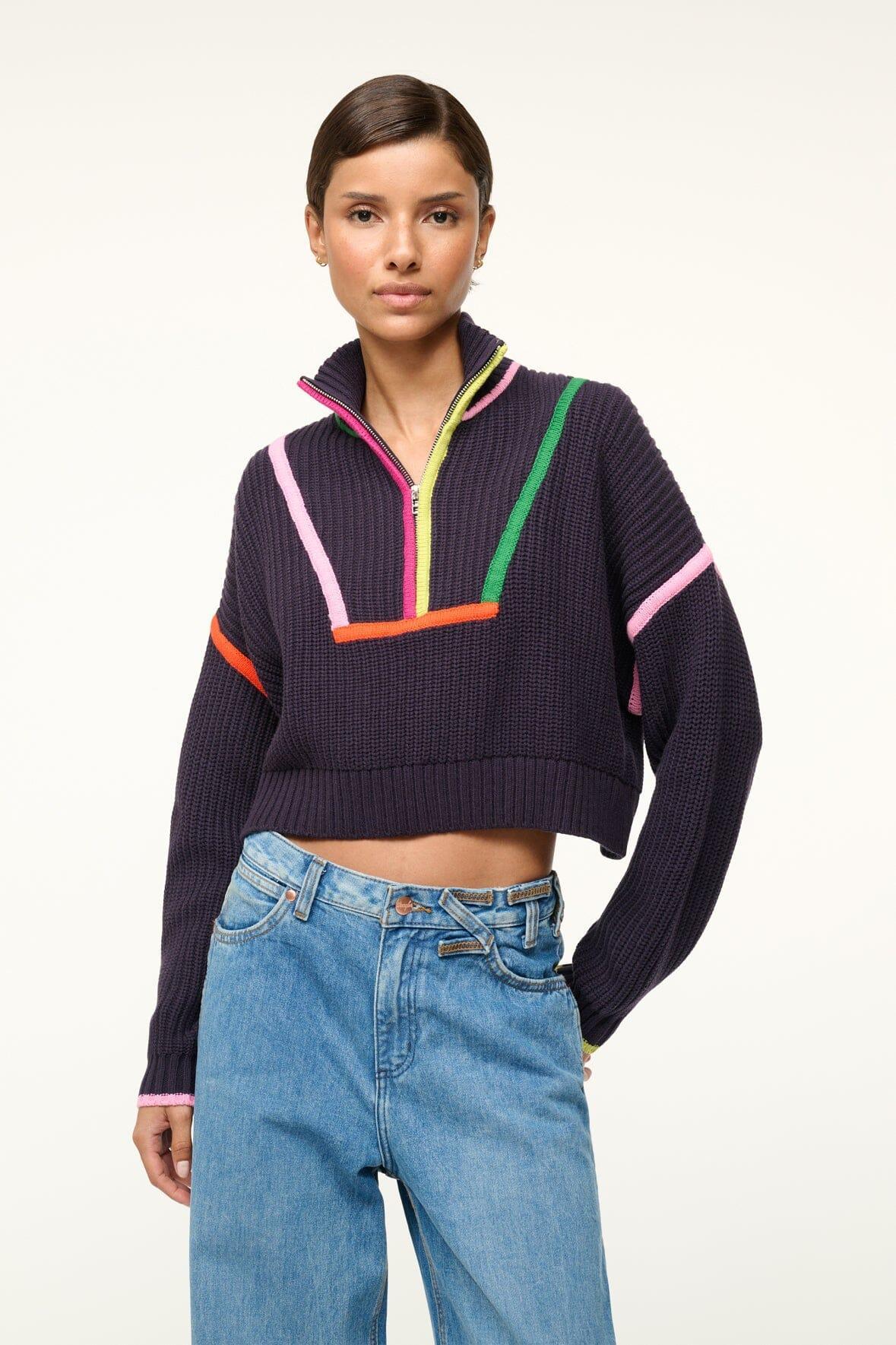 CROPPED HAMPTON SWEATER | NAVY MULTI Product Image