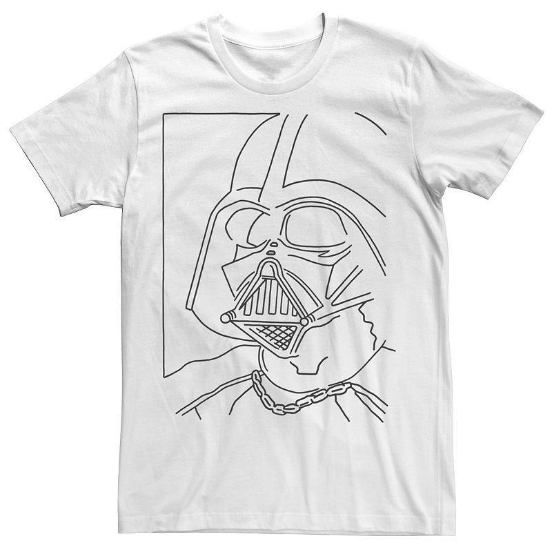 Mens Star Wars Darth Vader Simple Line Drawn Profile Graphic Tee Product Image