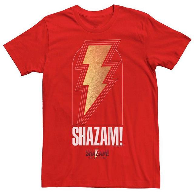 Mens Shazam Fury Of The Gods Arched Badge Logo Tee Product Image