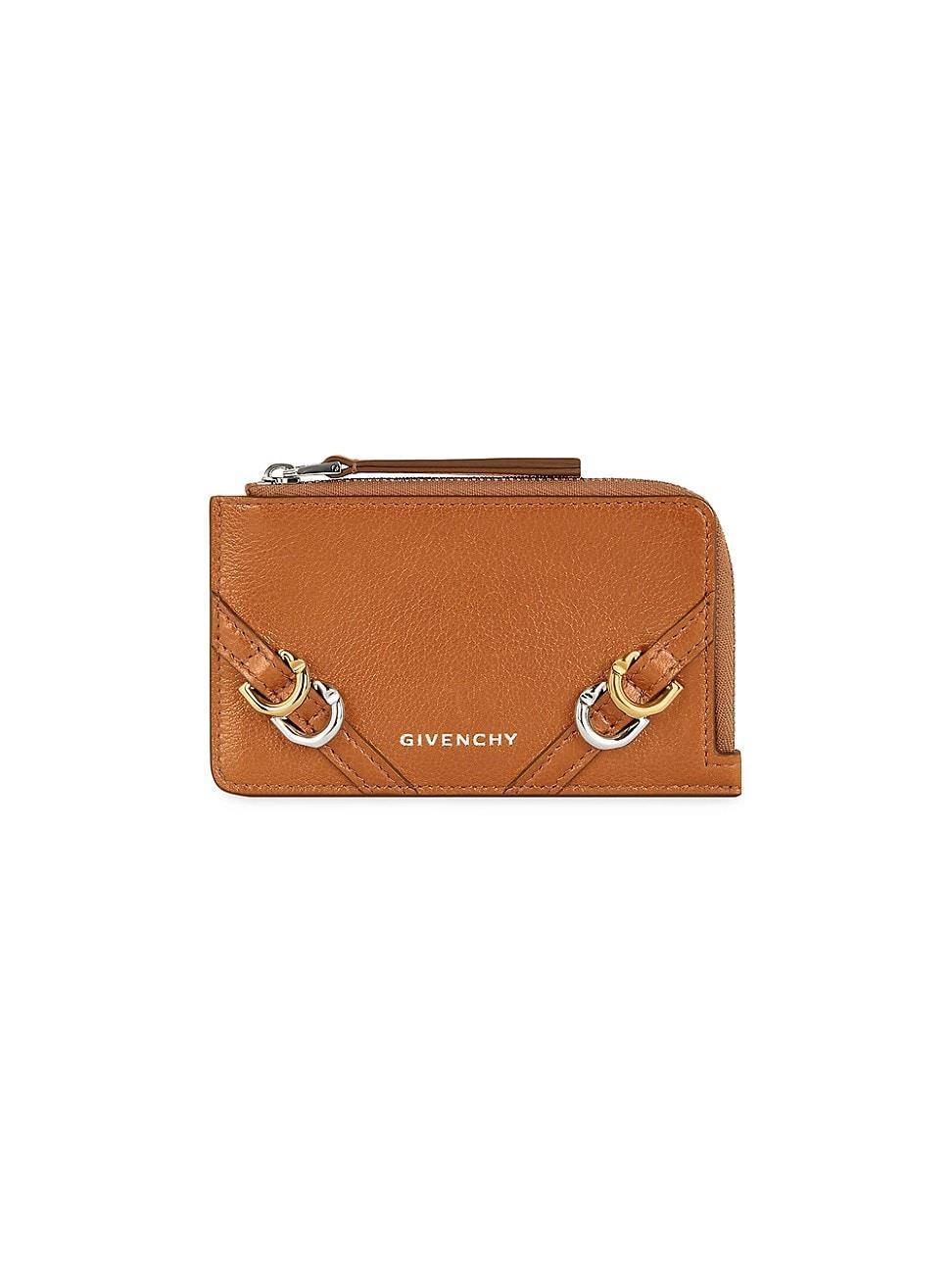 Womens Voyou Zipped Card Holder in Leather Product Image